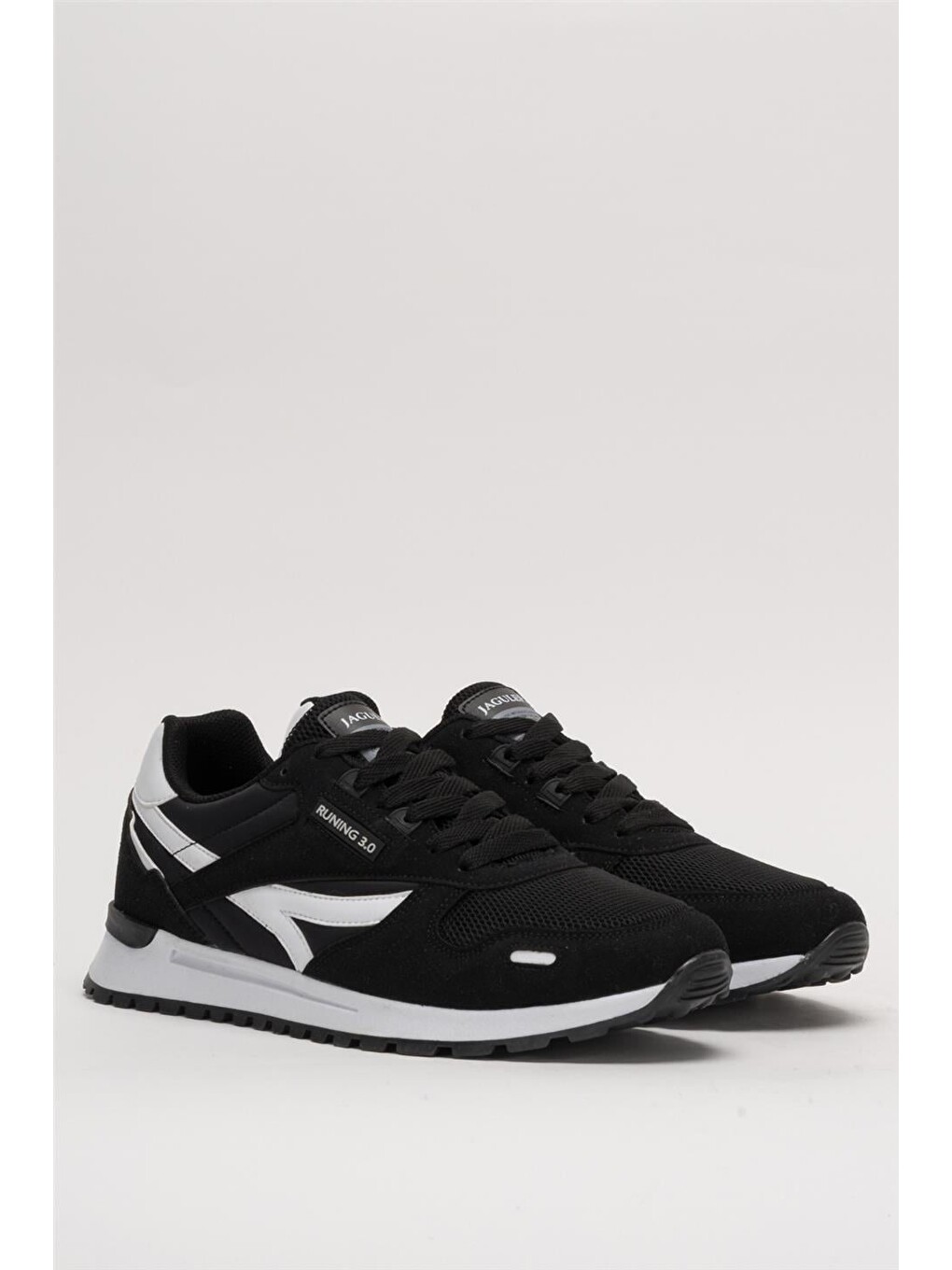 Erkek Ortopedik Günlük Yürüyüş Koşu Sneaker Spor Ayakkabı Siyah - Beyaz-4