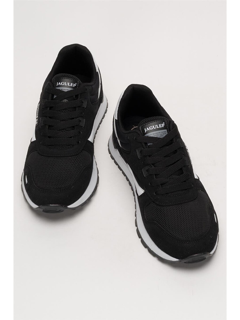 Erkek Ortopedik Günlük Yürüyüş Koşu Sneaker Spor Ayakkabı Siyah - Beyaz-10