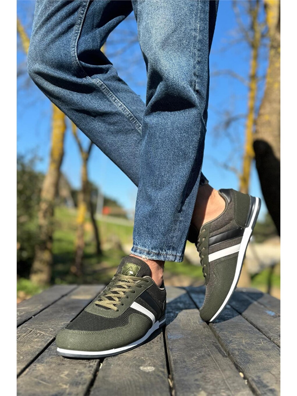 Unisex Airfile İnce Taban Spor Ayakkabı Haki-8