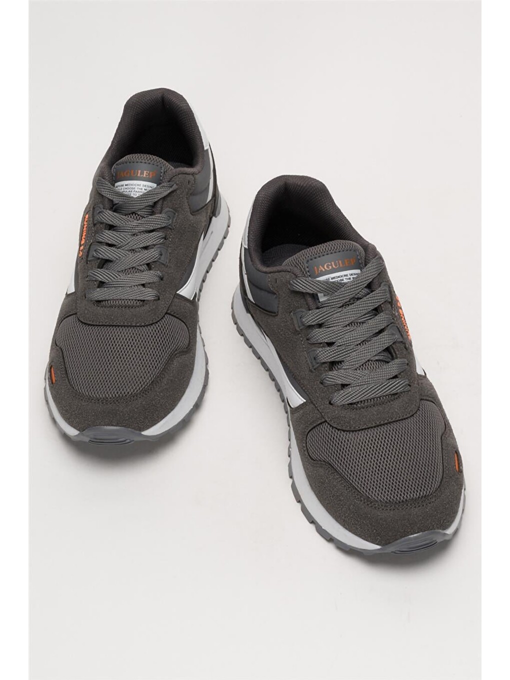 Gri Erkek Ortopedik Günlük Yürüyüş Koşu Sneaker Spor Ayakkabı Füme-15