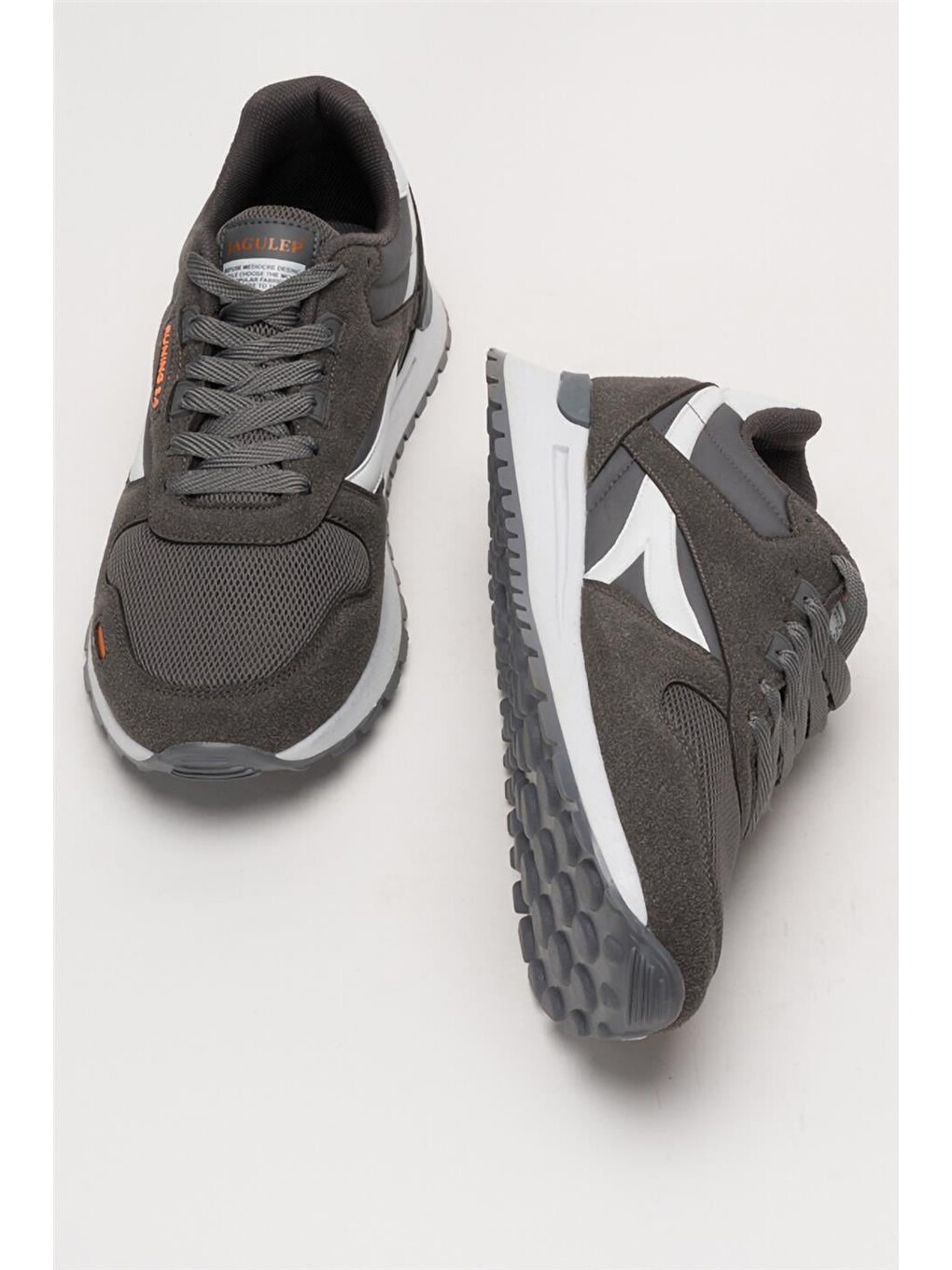 Gri Erkek Ortopedik Günlük Yürüyüş Koşu Sneaker Spor Ayakkabı Füme-18