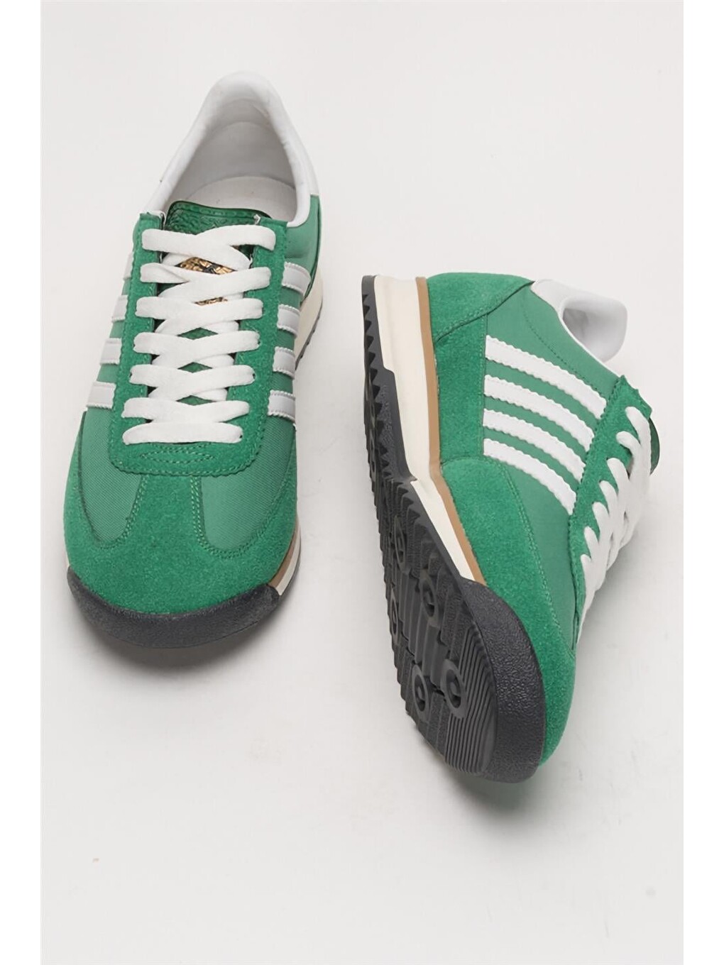 Erkek Günlük Rahat Taban Yumuşak Hafif Sneaker Bağcıklı Spor Ayakkabı Yeşil - Beyaz-11