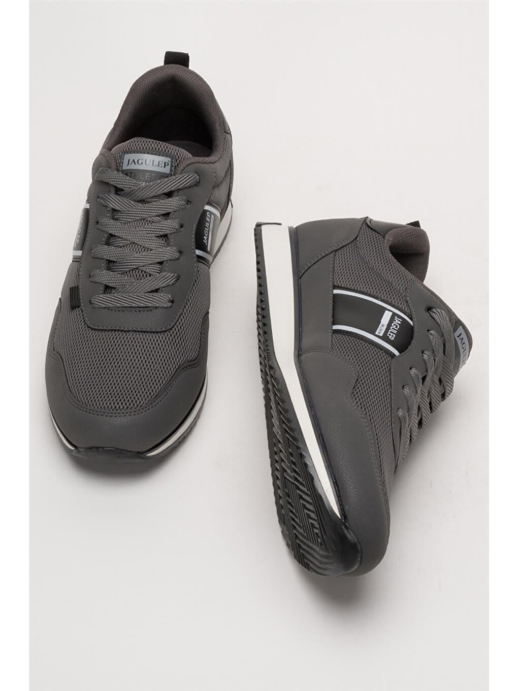 Gri Erkek Günlük Sneaker Spor Ayakkabı Füme-siyah-12