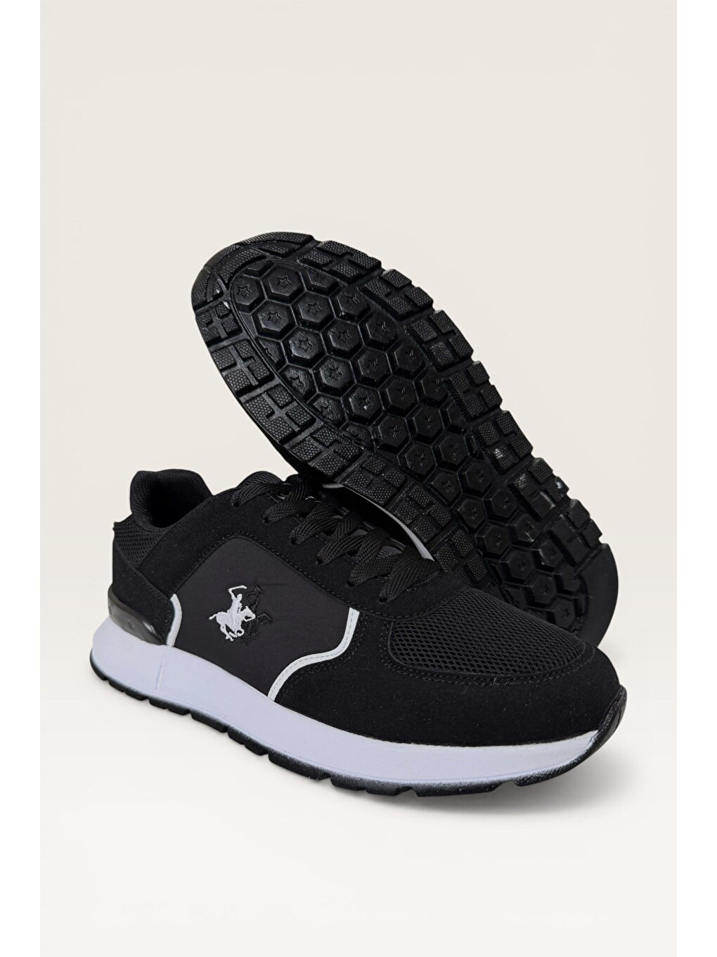 Erkek Ortopedik Airfile Günlük Yürüyüş Koşu Sneaker Spor Ayakkabı Siyah - Beyaz-4