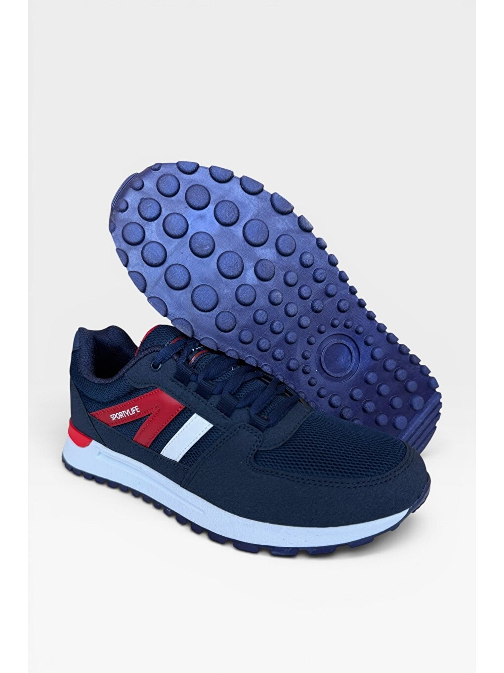 Erkek Ortopedik Airfile Günlük Yürüyüş Koşu Sneaker Spor Ayakkabı Lacivert-4