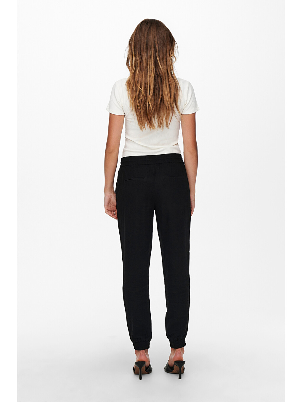 Siyah Onlkelda Regular Fit Cepli Kadın Pantolon 15203946-3