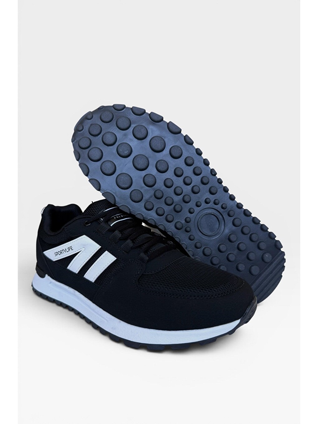 Erkek Ortopedik Airfile Günlük Yürüyüş Koşu Sneaker Spor Ayakkabı Siyah-4