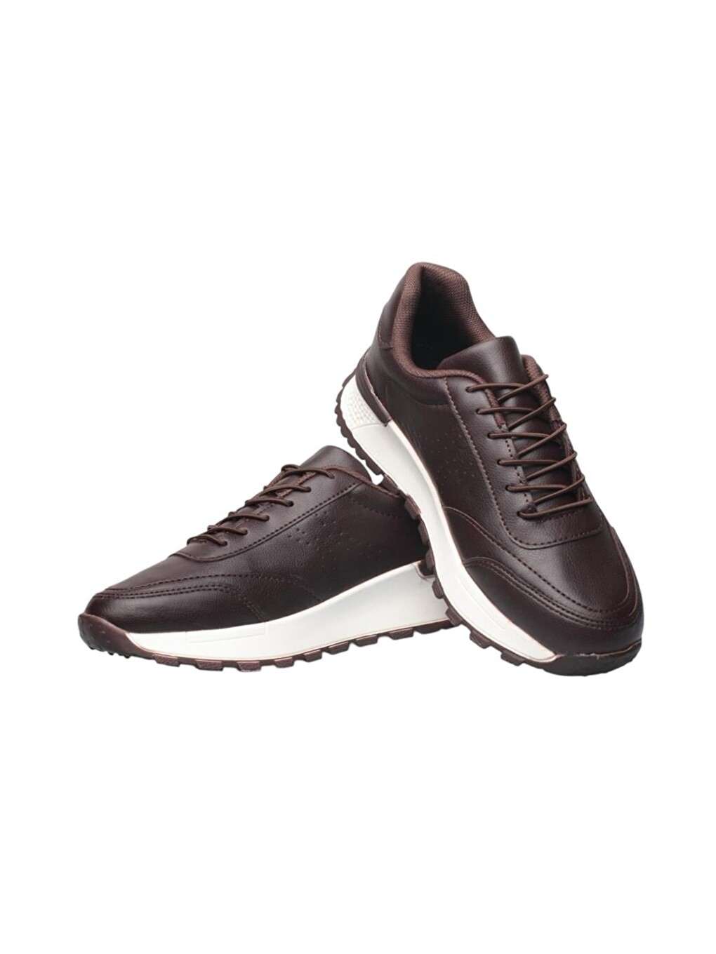 Kadın Bağcıklı Kolay Giyilebilir Mevsimlik Sneaker Spor Ayakkabı Kahverengi-3