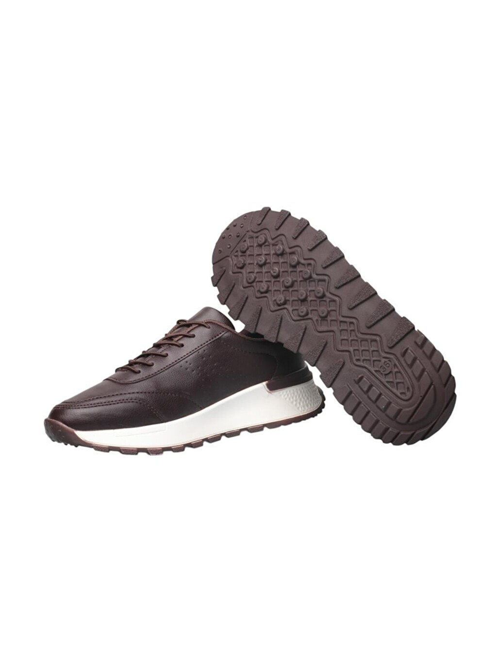 Kadın Bağcıklı Kolay Giyilebilir Mevsimlik Sneaker Spor Ayakkabı Kahverengi-6