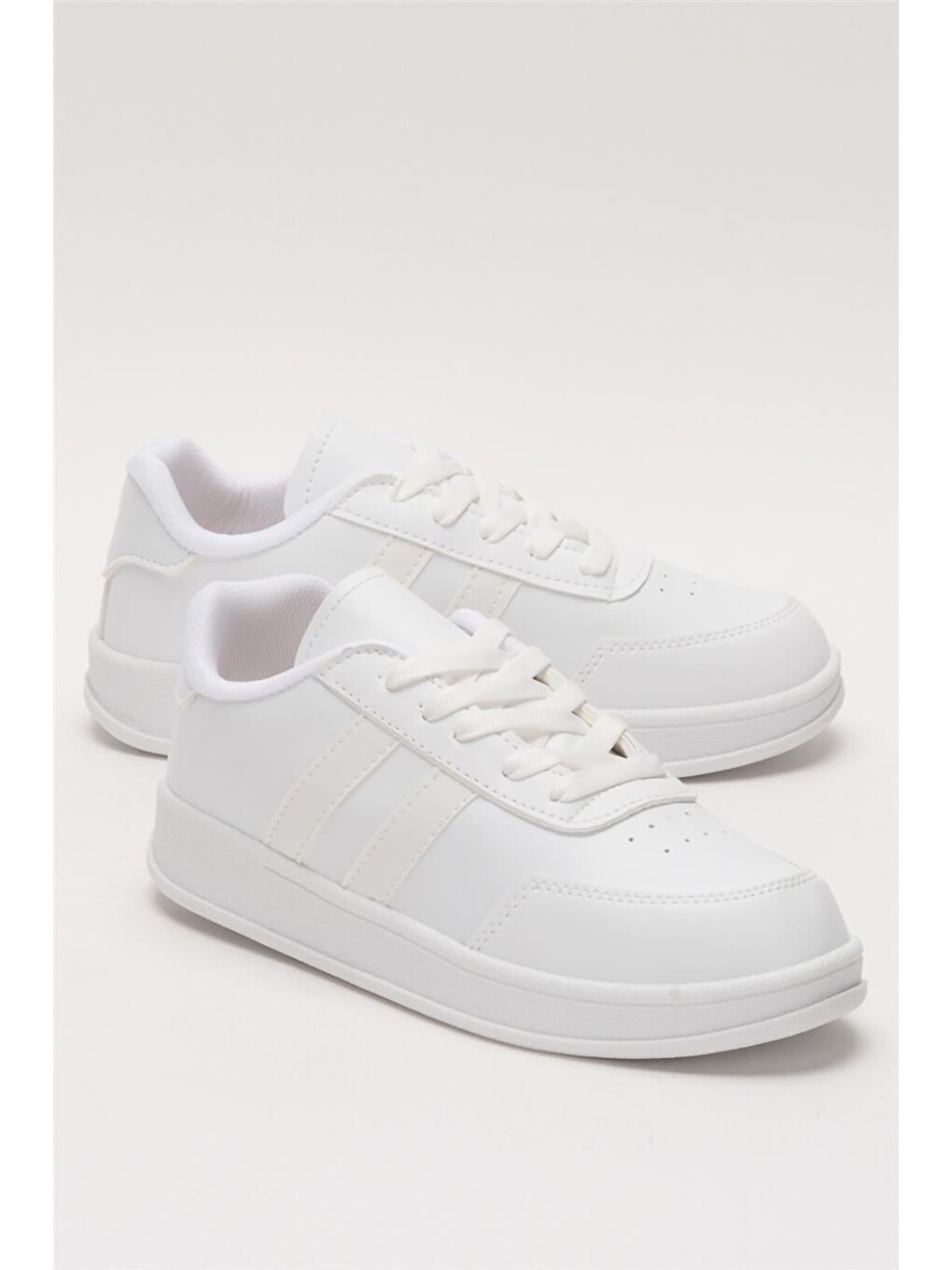 Unisex Düz Hafif Taban Günlük Sneaker Ayakkabı Beyaz-1
