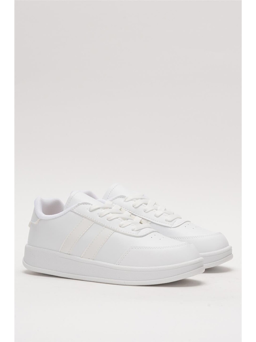 Unisex Düz Hafif Taban Günlük Sneaker Ayakkabı Beyaz-2