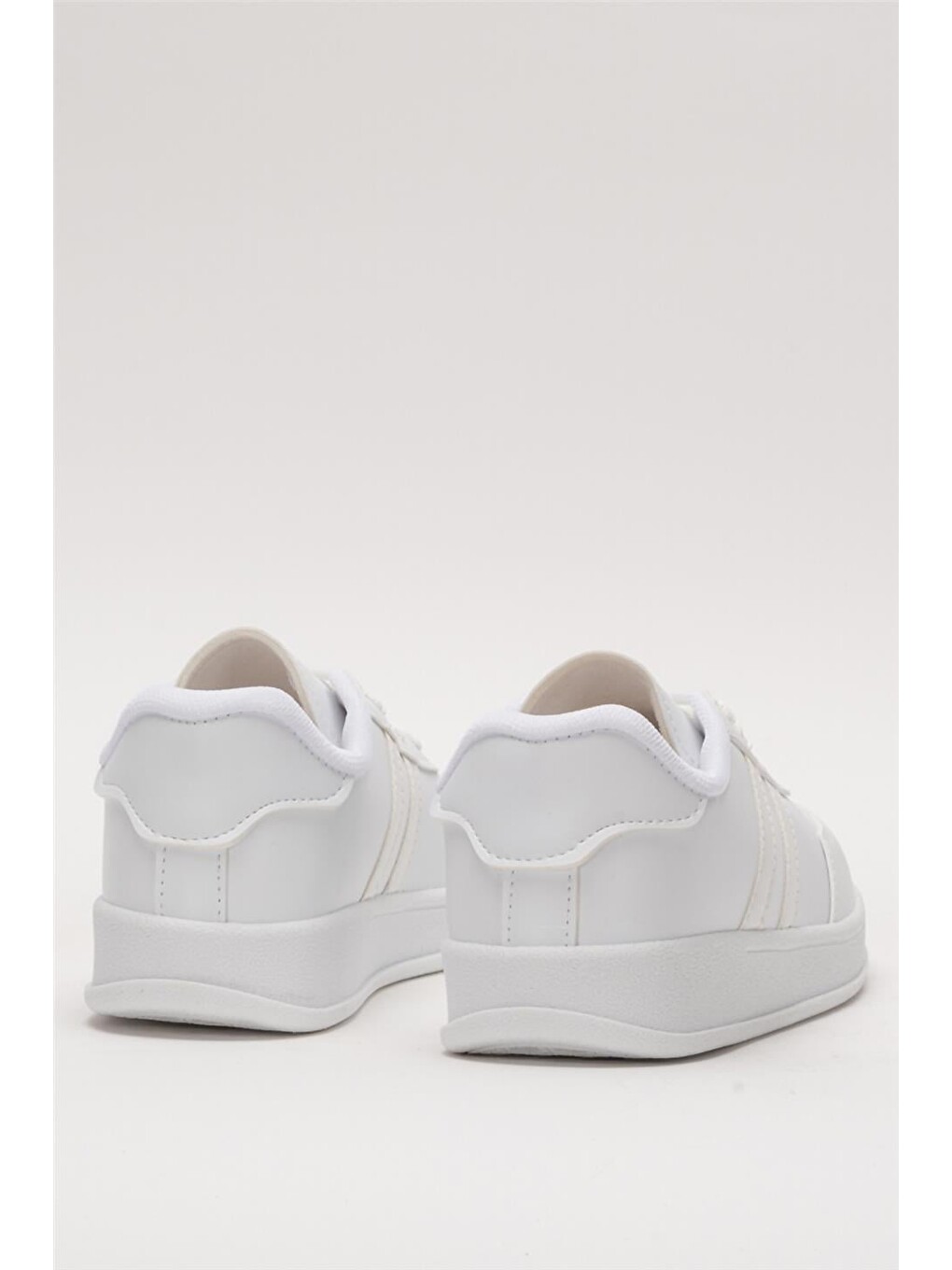 Unisex Düz Hafif Taban Günlük Sneaker Ayakkabı Beyaz-3