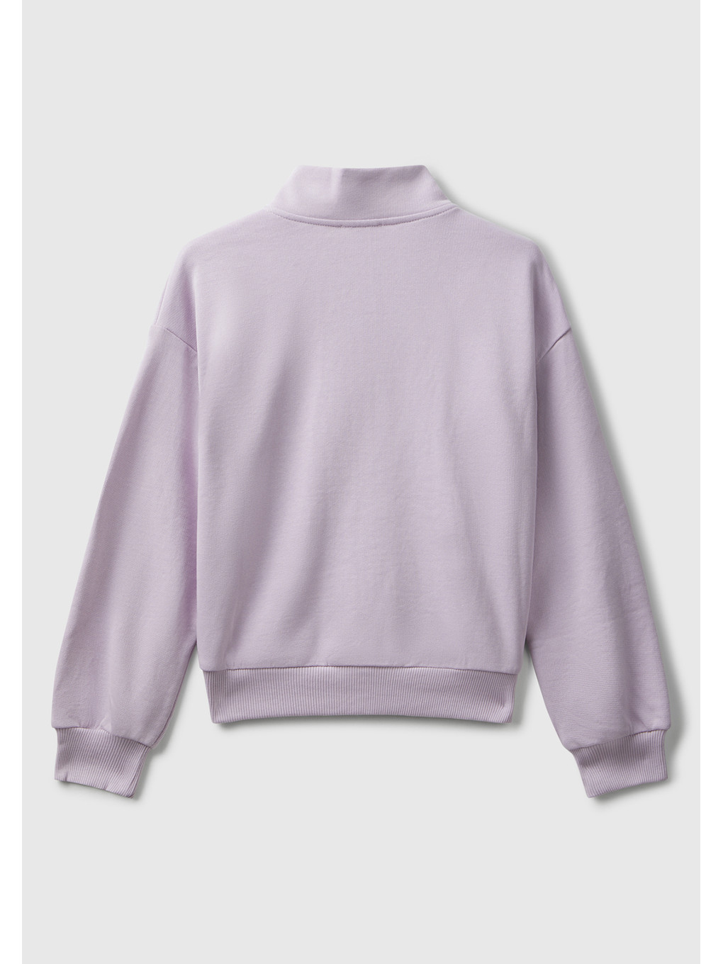 Kız Çocuk Lila Önü Logo Nakışlı Cepli Fermuarlı Dik Yaka Sweatshirt-1