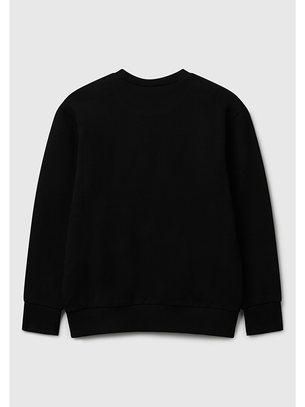 Erkek Çocuk Siyah Önü Logo Baskılı Bisiklet Yaka Regular Fit Sweatshirt-1