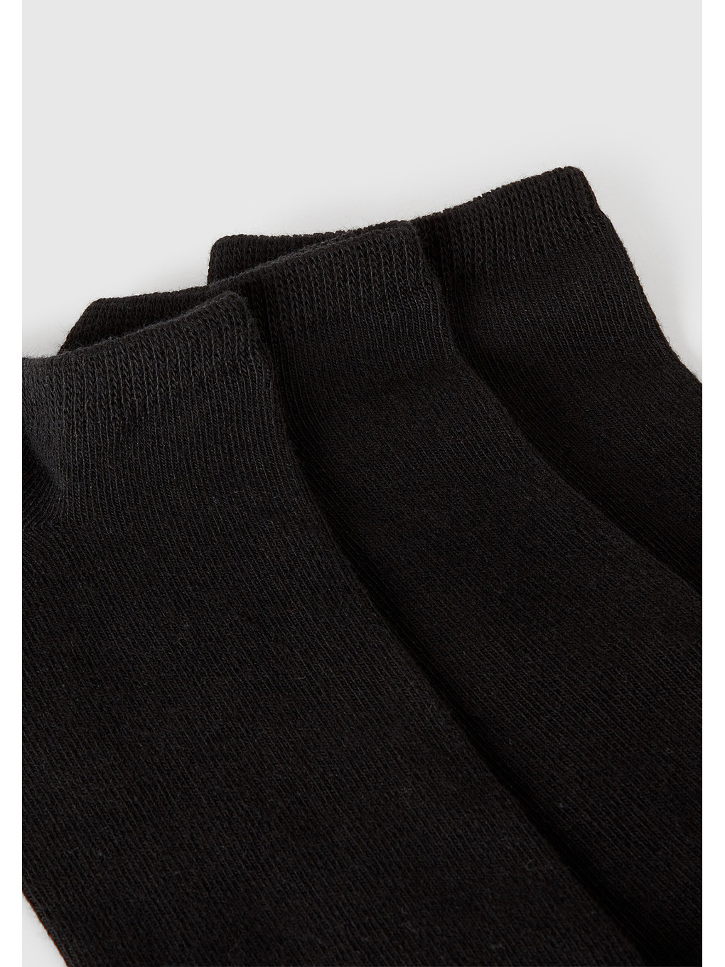 Unisex Siyah 3'lü Patik Çorap-1