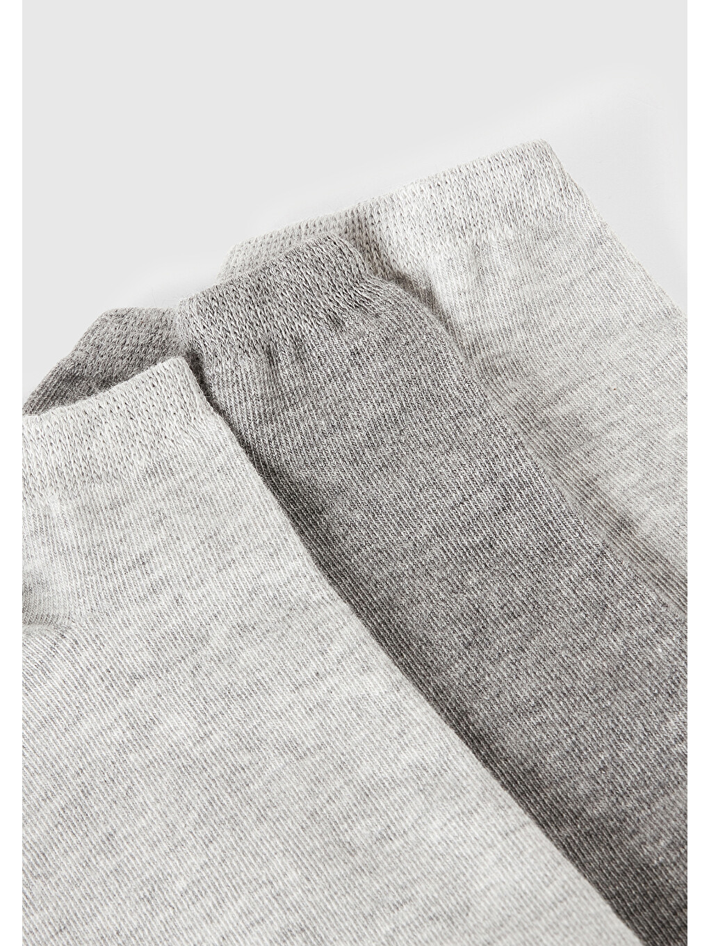 Unisex Gri 3'lü Patik Çorap-1