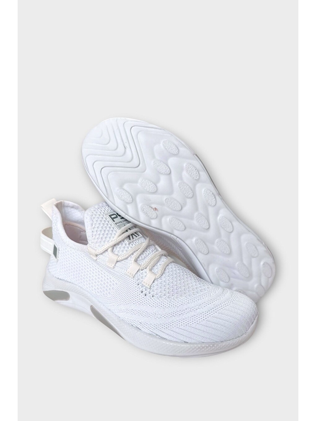 Triko Bağcıklı Unisex Spor Ayakkabı Beyaz-8