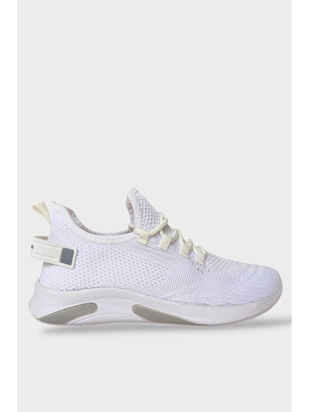 Triko Bağcıklı Unisex Spor Ayakkabı Beyaz