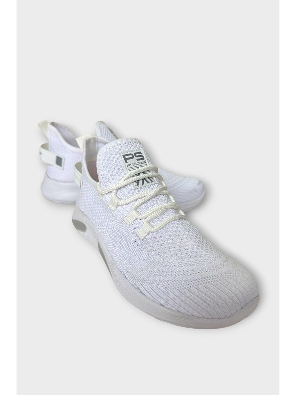 Triko Bağcıklı Unisex Spor Ayakkabı Beyaz-1