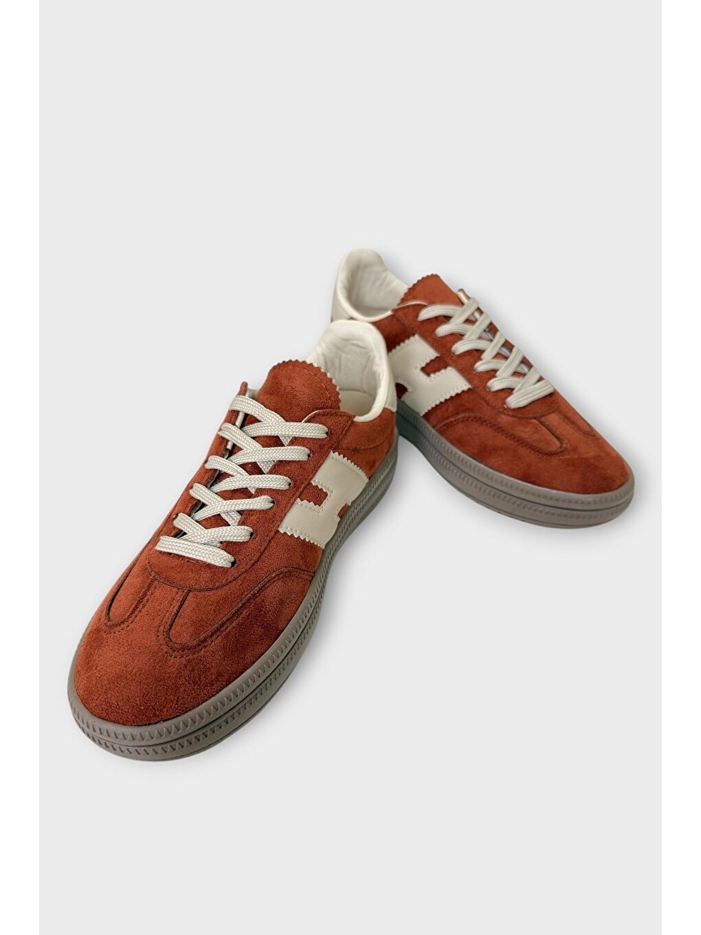 Kahverengi Süet Bağcıklı Sneaker Kadın Spor Ayakkabı Taba-4