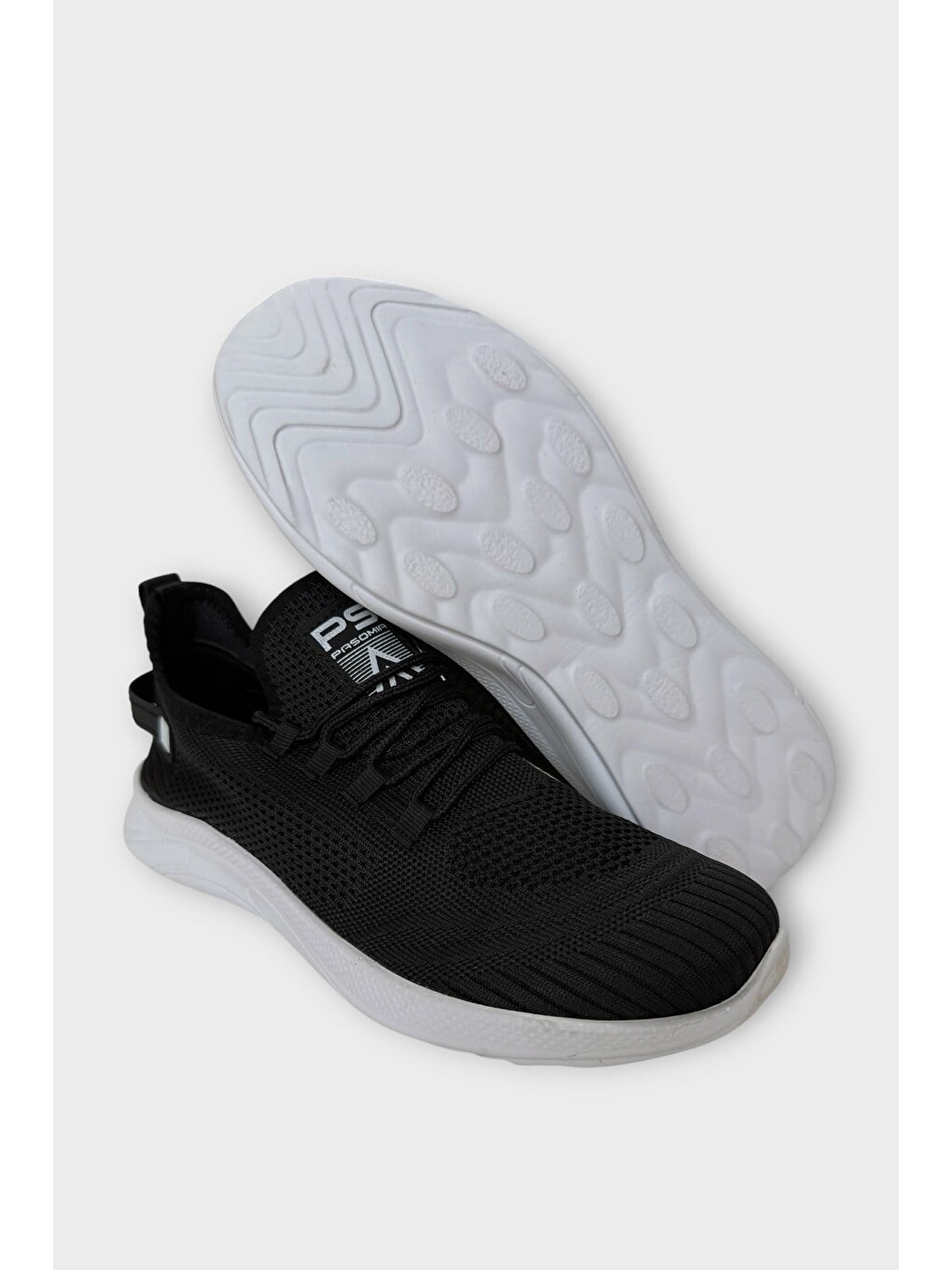 Triko Bağcıklı Unisex Spor Ayakkabı Siyah - Beyaz-4