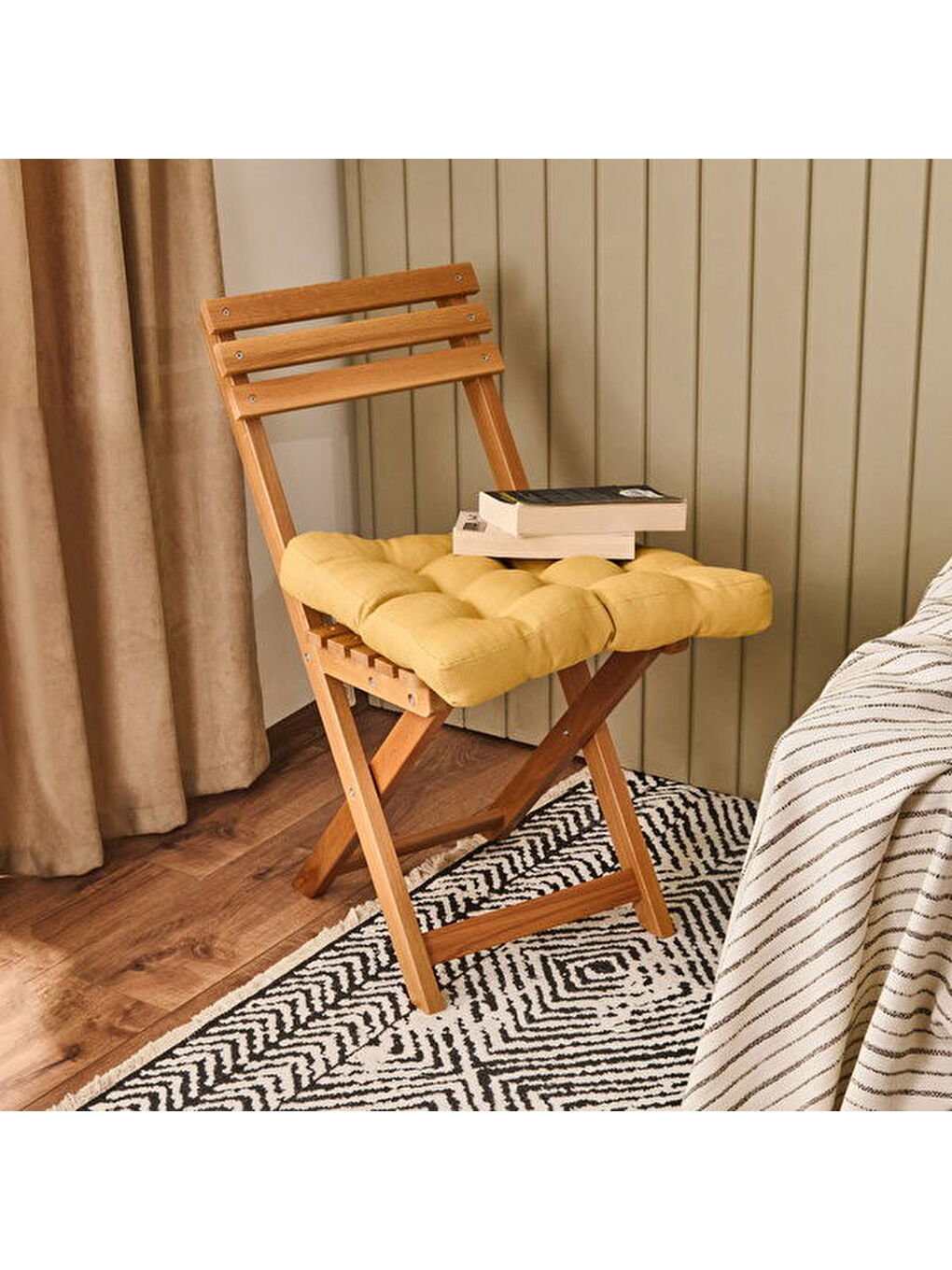 Kahverengi Soft Traum Sandalye Minderi - Hardal - 45x45 cm-7