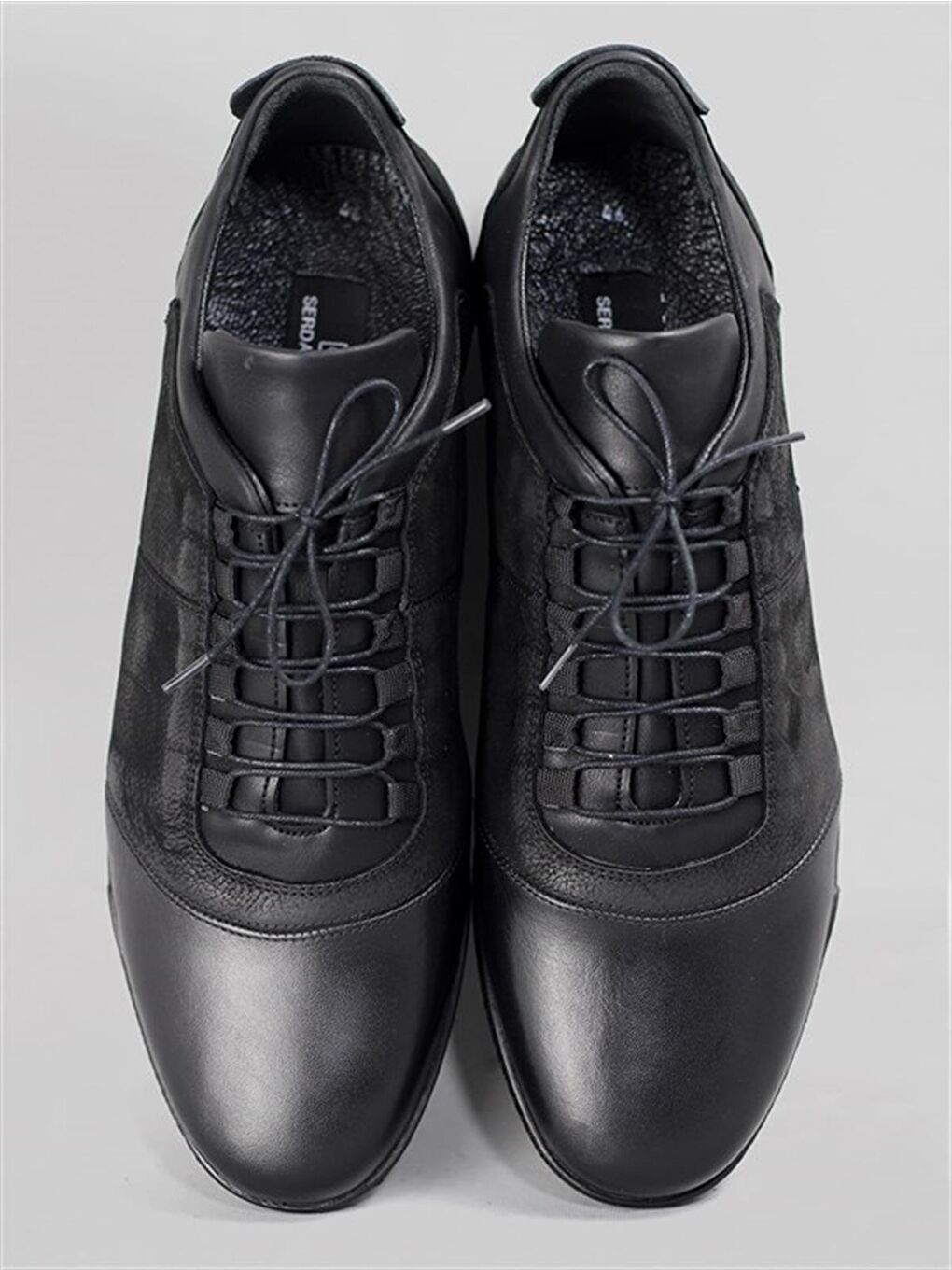 Siyah Penza Erkek Hakiki Deri Büyük Numara Sneaker-2