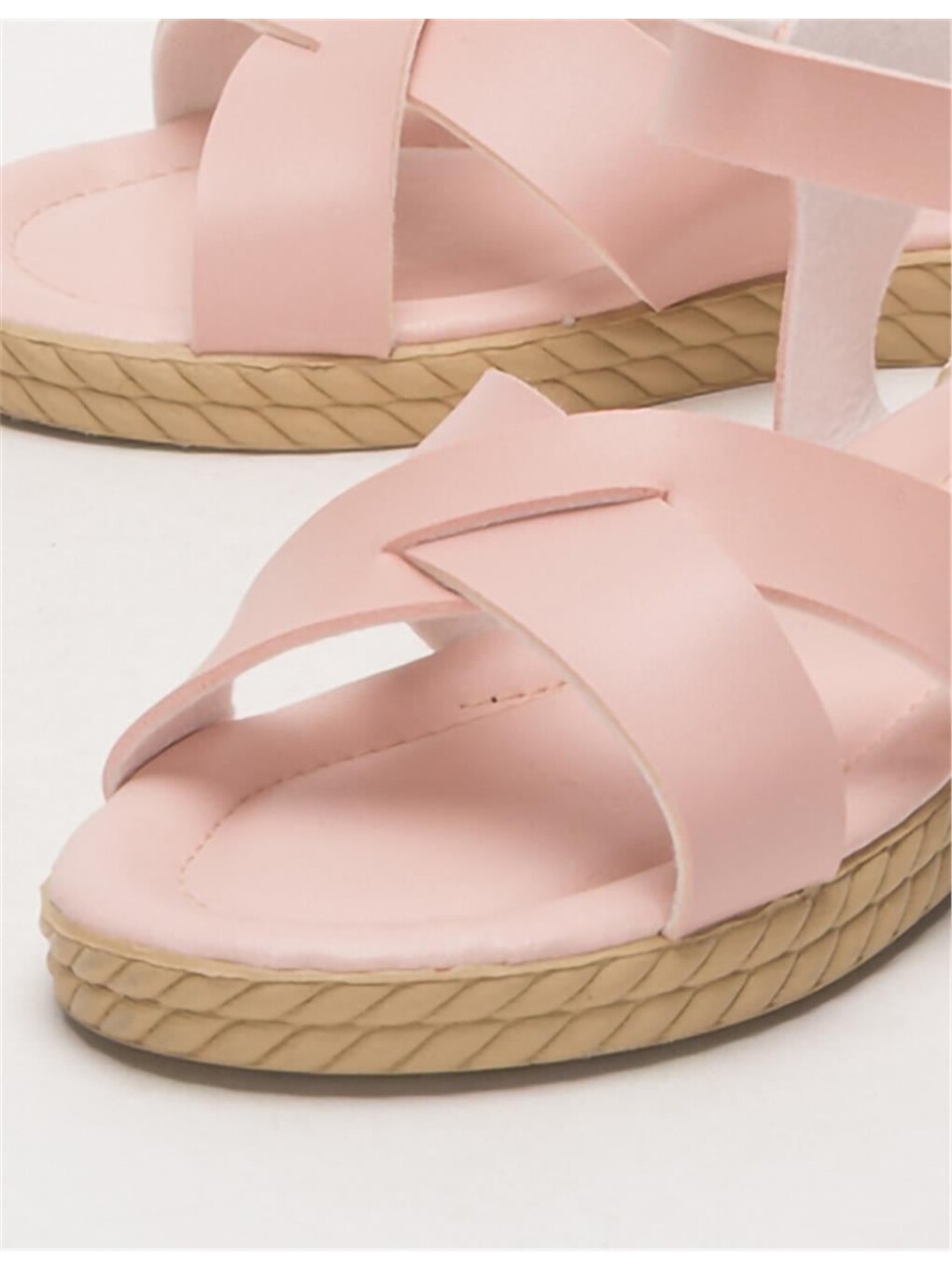 Pembe Günlük Rahat Kadın Sandalet Pudra-4