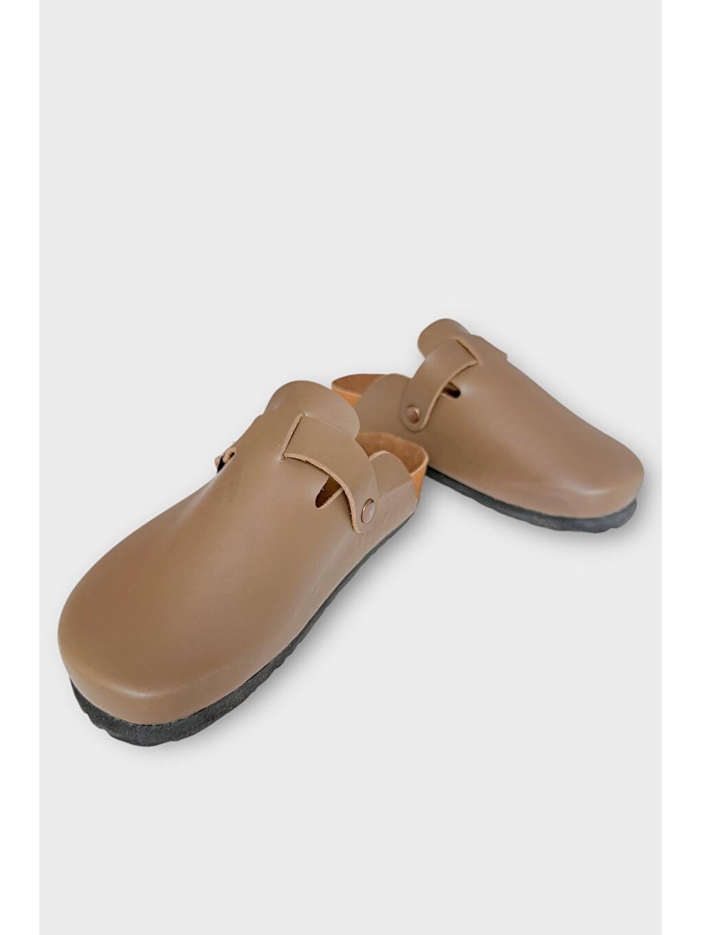 Bej Unisex Toka Detaylı Mantar Anatomik Tabanlı Terlik Vizon-11