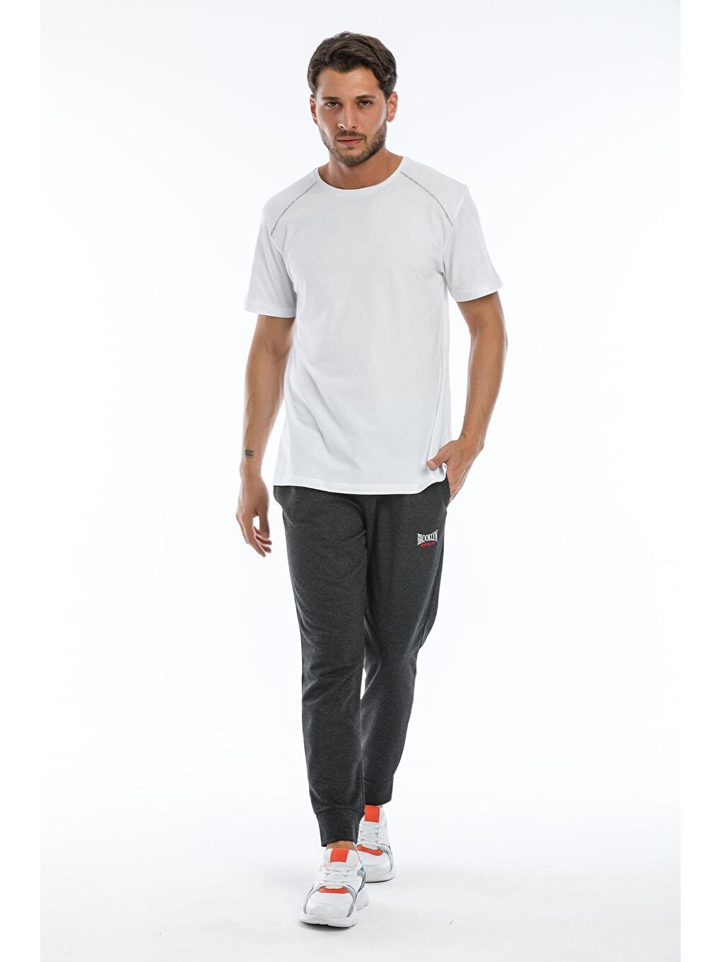 Antrasit Regular Fit Brooklyn K.Nakışlı Erkek Jogger Eşofman Altı SPR151