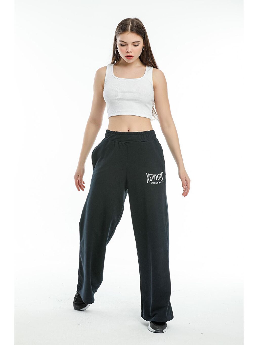 Lacivert Kadın Bol Paça Eşofman Altı SPR21Y60