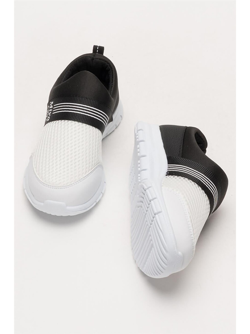Unisex Lastilkli Hafif Airfle Çocuk Spor Ayakkabı Siyah - Beyaz-16