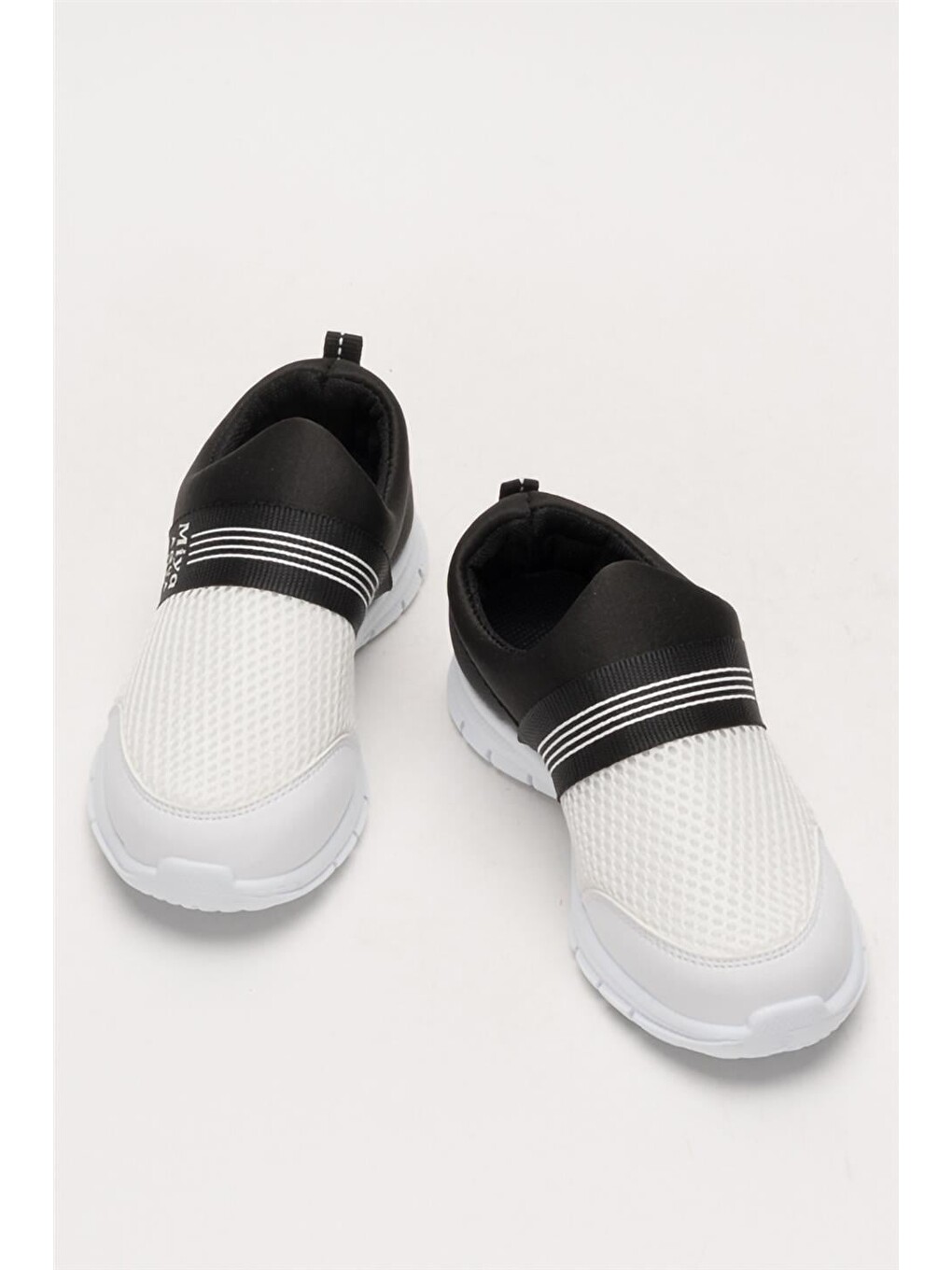 Unisex Lastilkli Hafif Airfle Çocuk Spor Ayakkabı Siyah - Beyaz-14