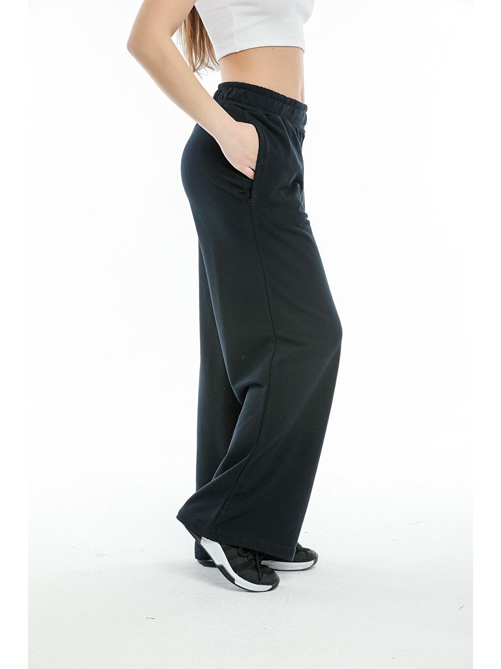 Lacivert Kadın Bol Paça Eşofman Altı SPR21Y60-3