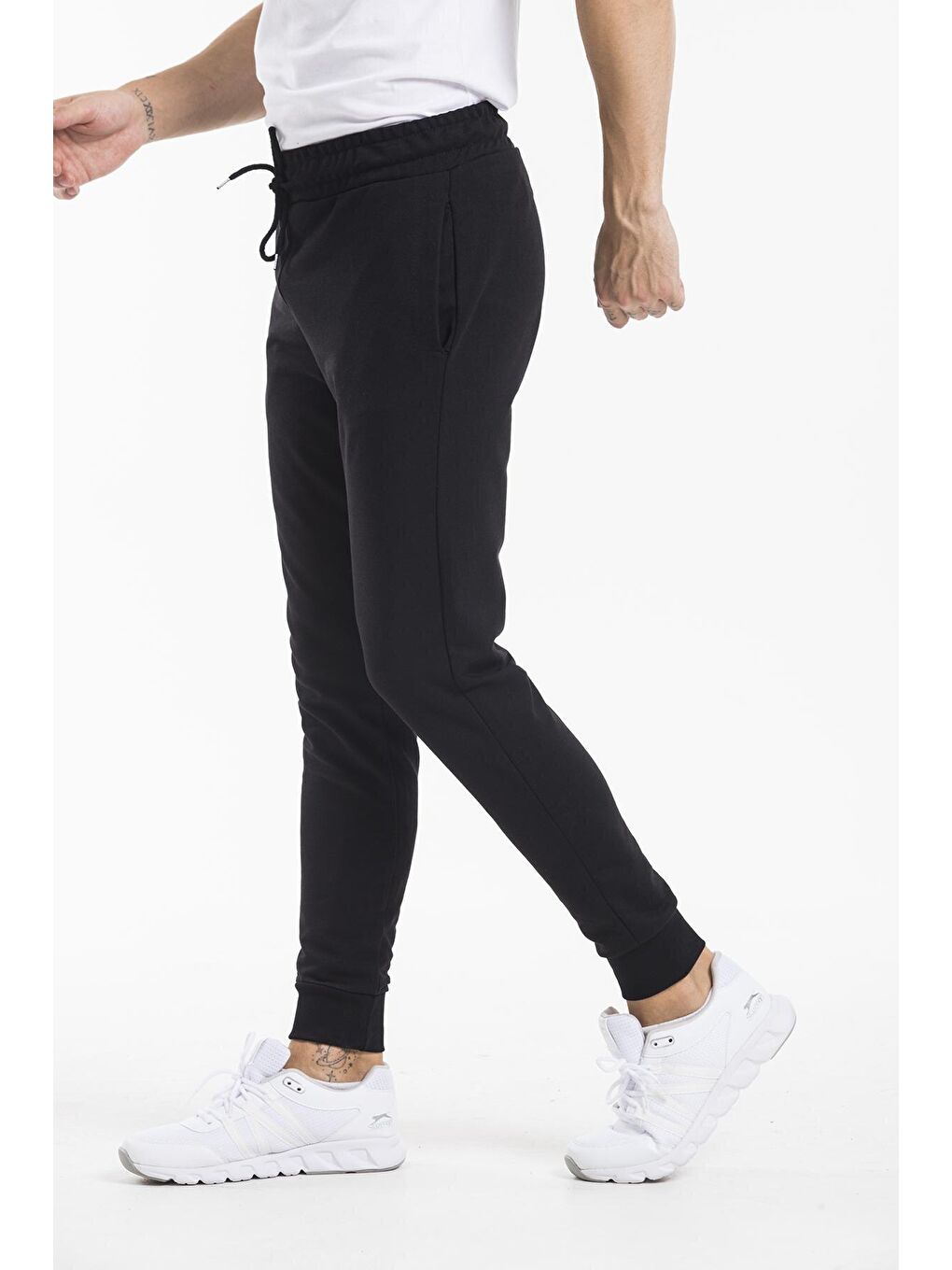 Siyah Slim Fit İnce Erkek Jogger Eşofman Altı SPR 20K01-2