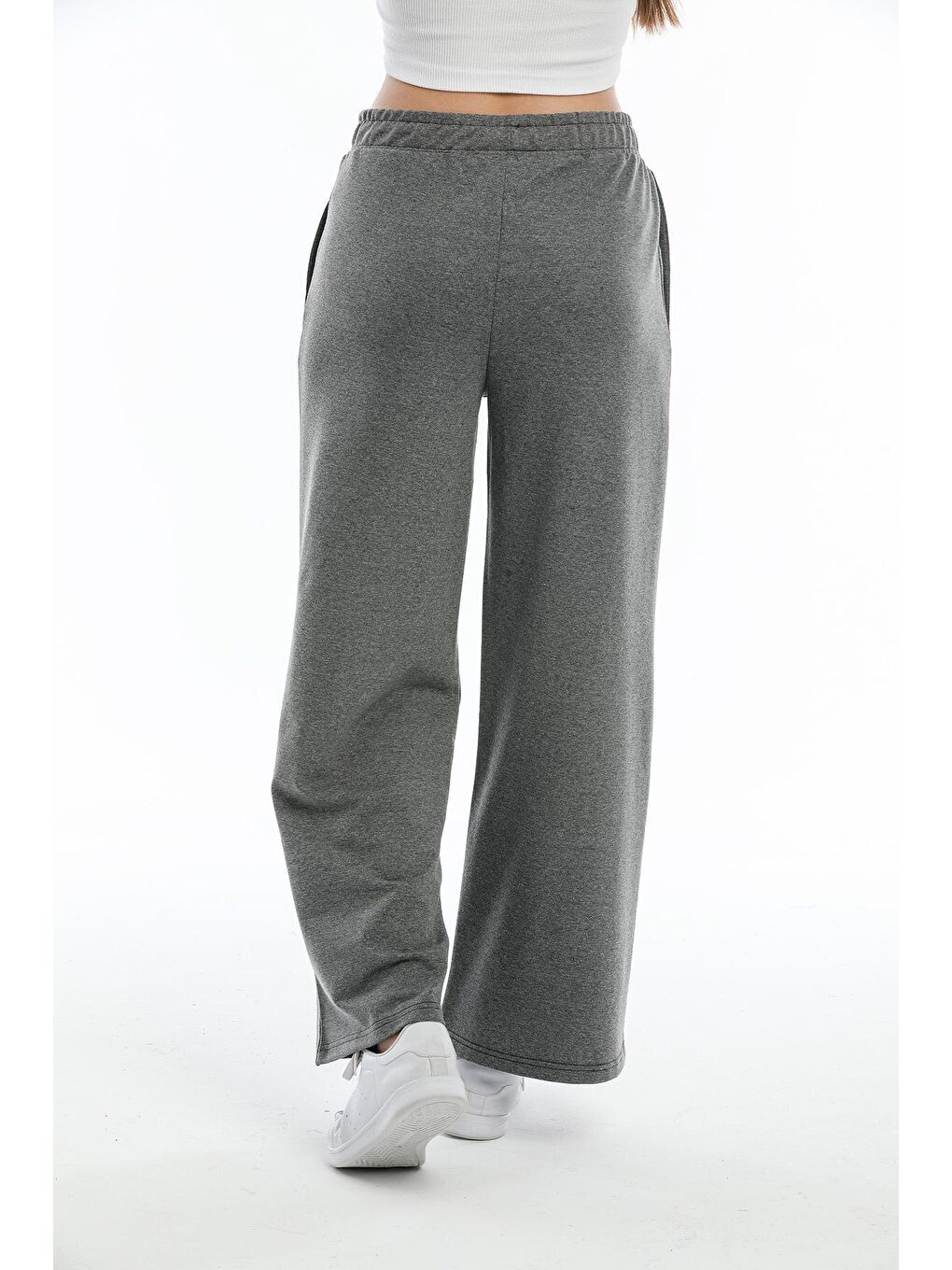 Gri Kadın Bol Paça Eşofman Altı SPR21Y60-4