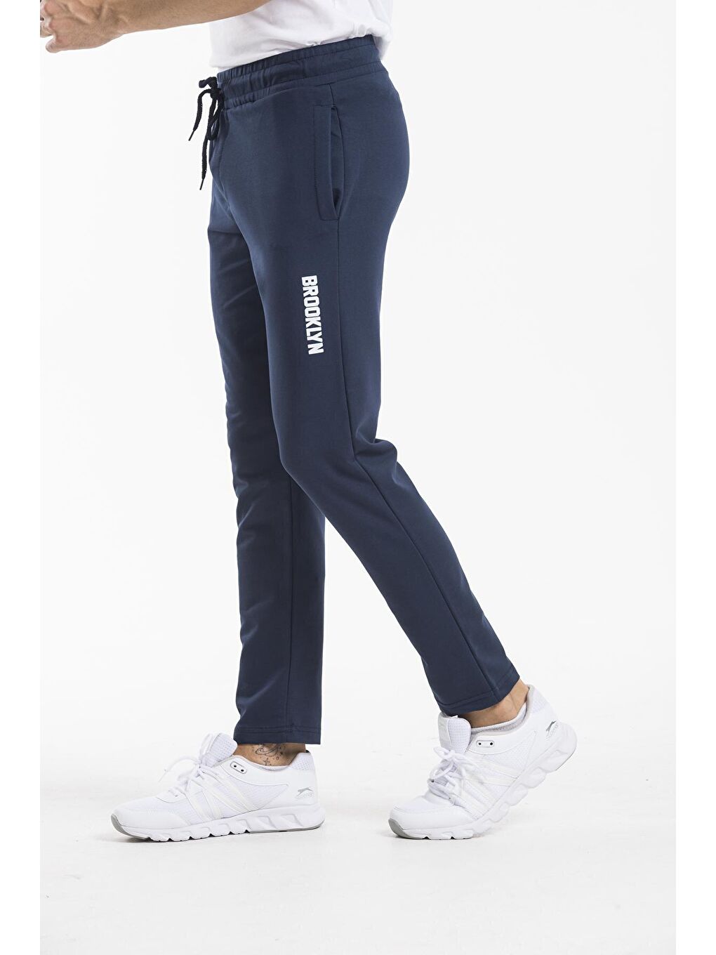 Lacivert Erkek Regular Fit Broklyn Baskılı İnce Jogger Eşofman Altı SPR 205-1