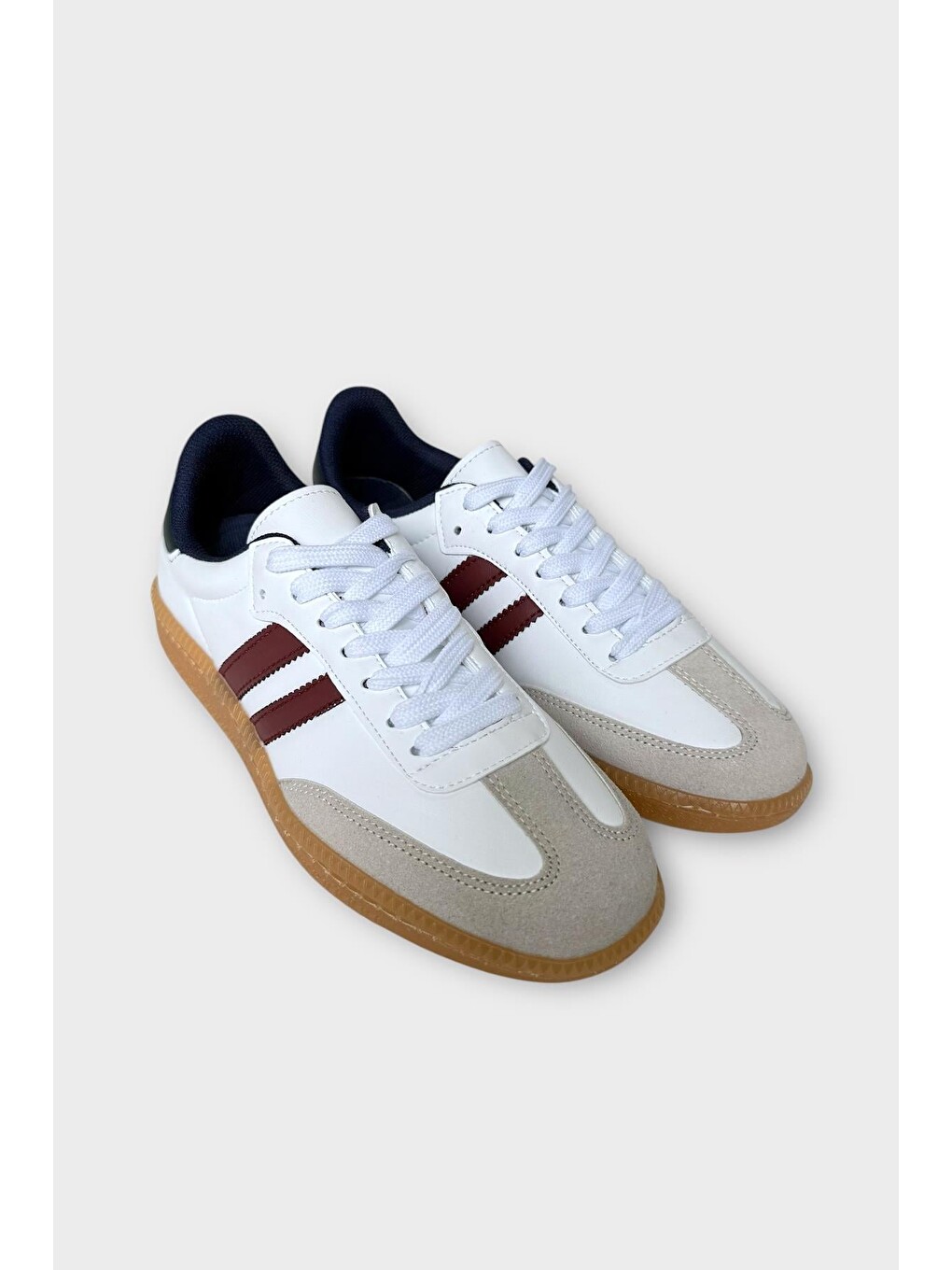 Çocuk Hafif Comfort Spor Ayakkabı Beyaz - Bordo-4