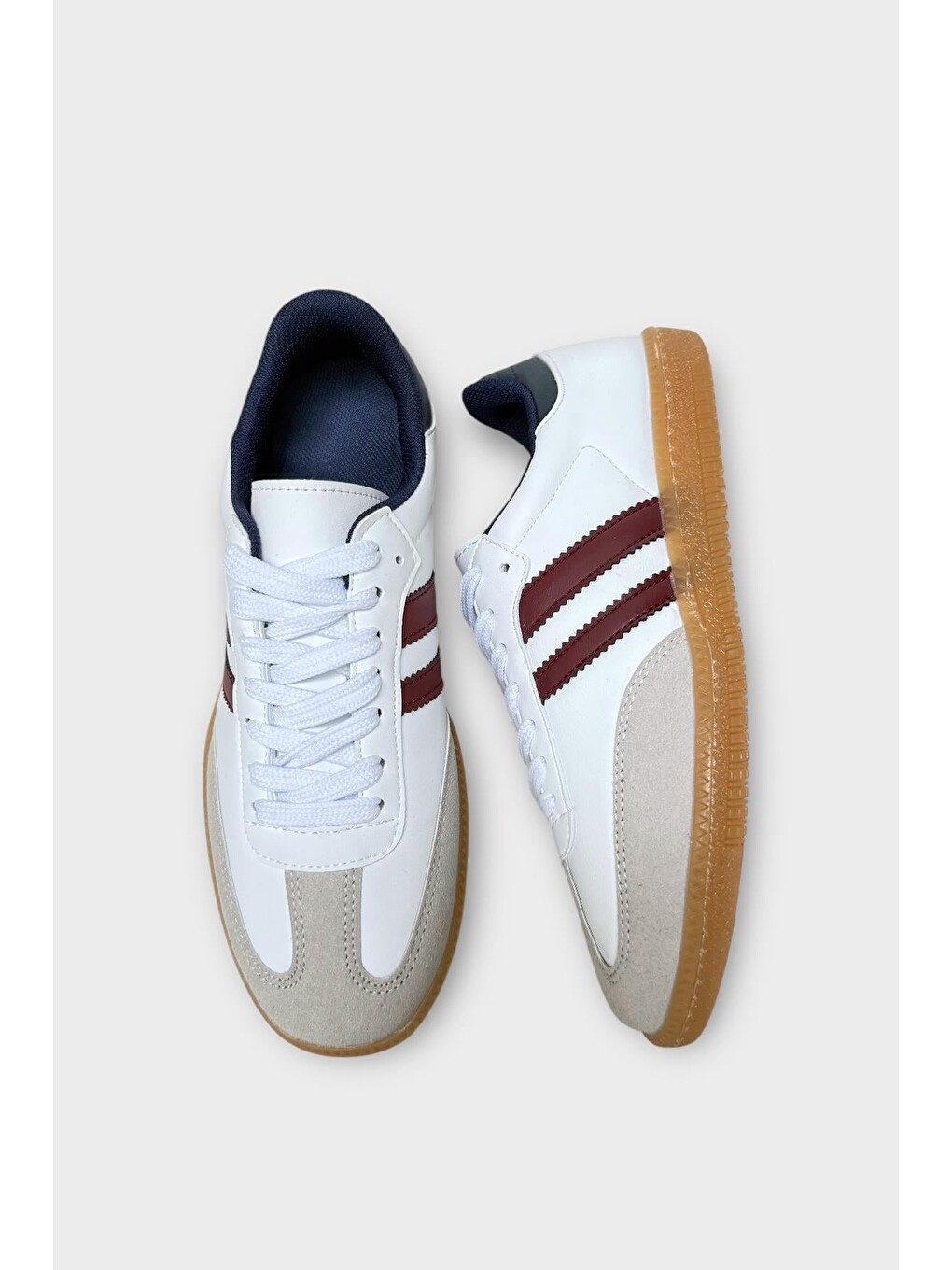 Çocuk Hafif Comfort Spor Ayakkabı Beyaz - Bordo-10