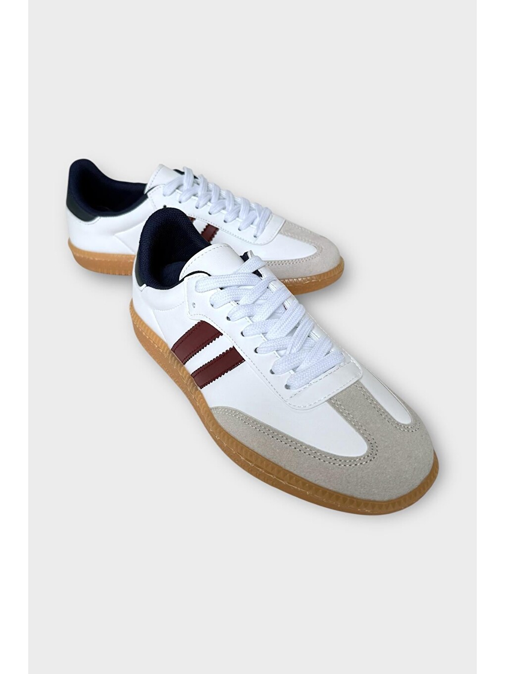 Çocuk Hafif Comfort Spor Ayakkabı Beyaz - Bordo-3