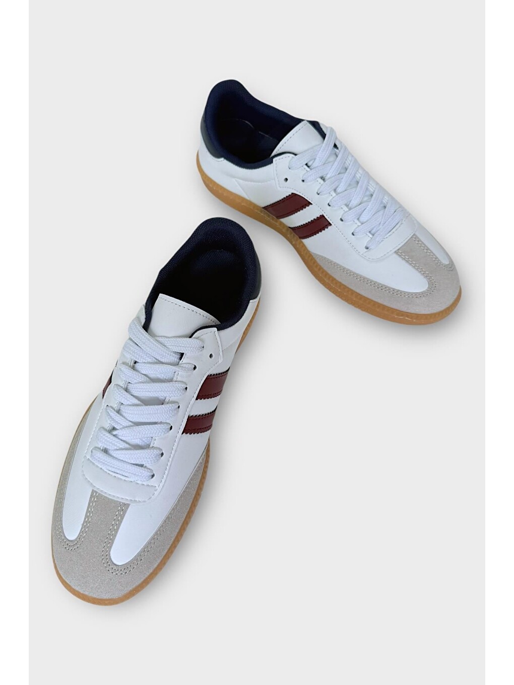 Çocuk Hafif Comfort Spor Ayakkabı Beyaz - Bordo-7