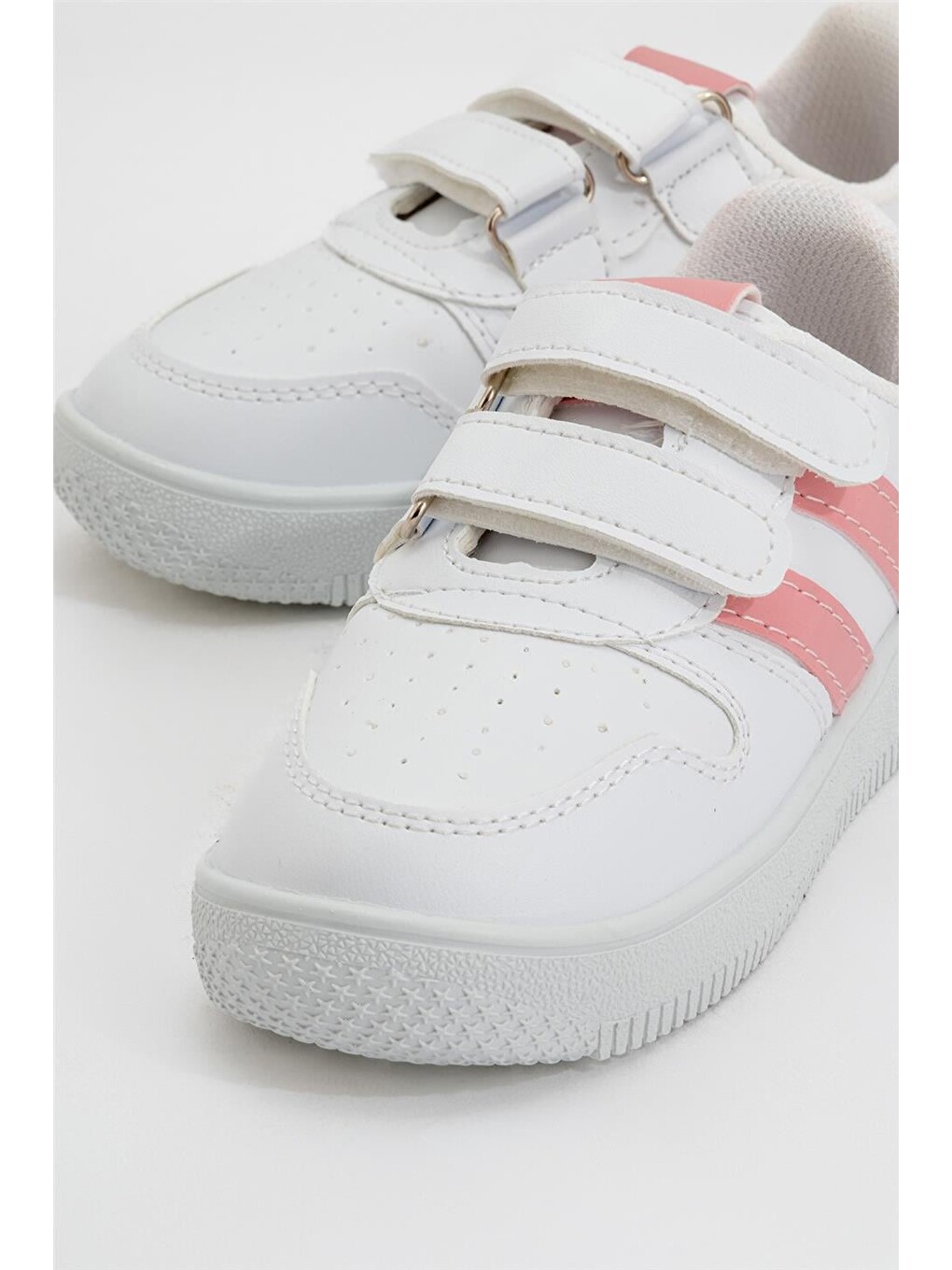 Pembe Çocuk Sneaker Spor Ayakkabı Pudra - Beyaz-4