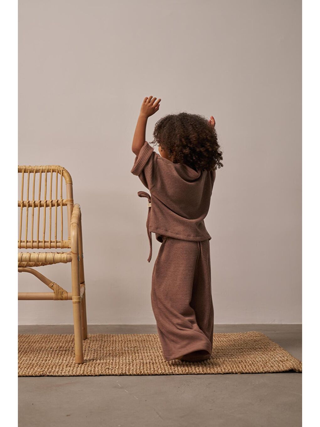 Kahverengi Waffle Bağlamalı Takım-3