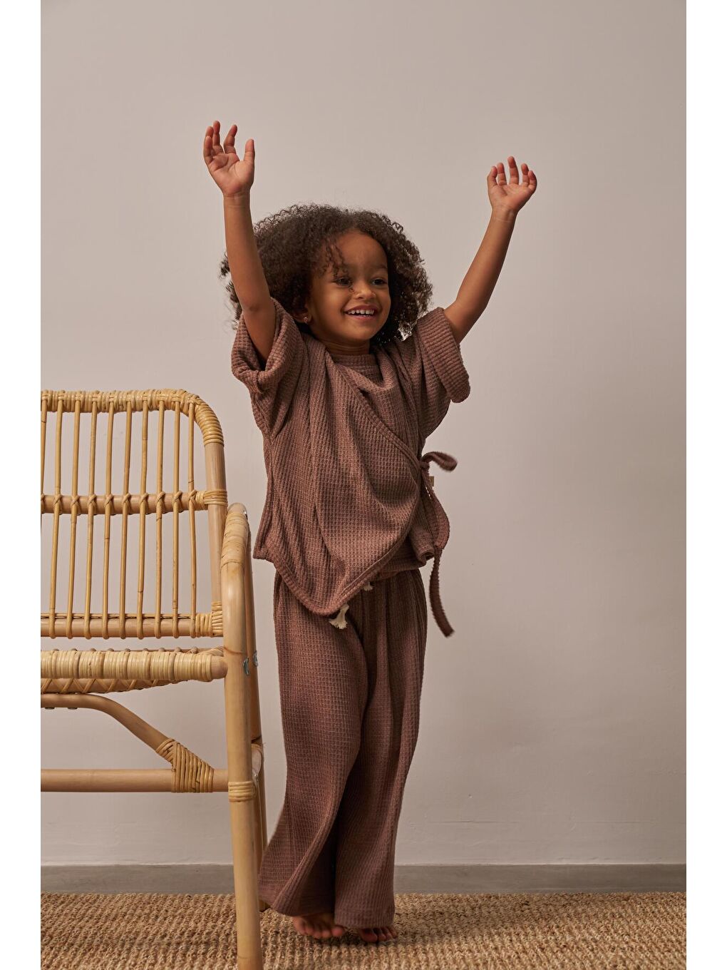 Kahverengi Waffle Bağlamalı Takım-8