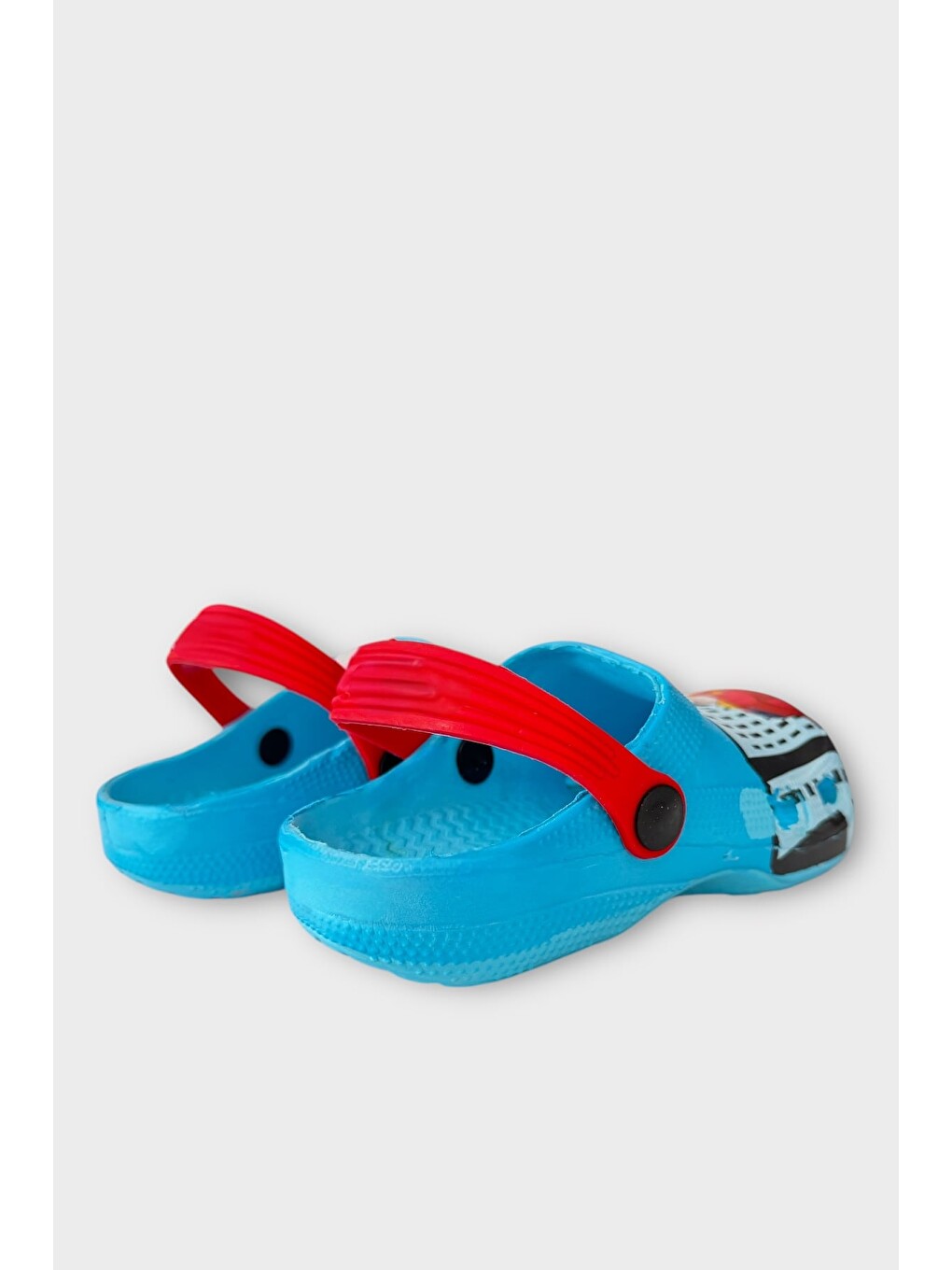 Süper Kahramanlı Çocuk Sandalet Terlik Mavi - Kirmizi-4