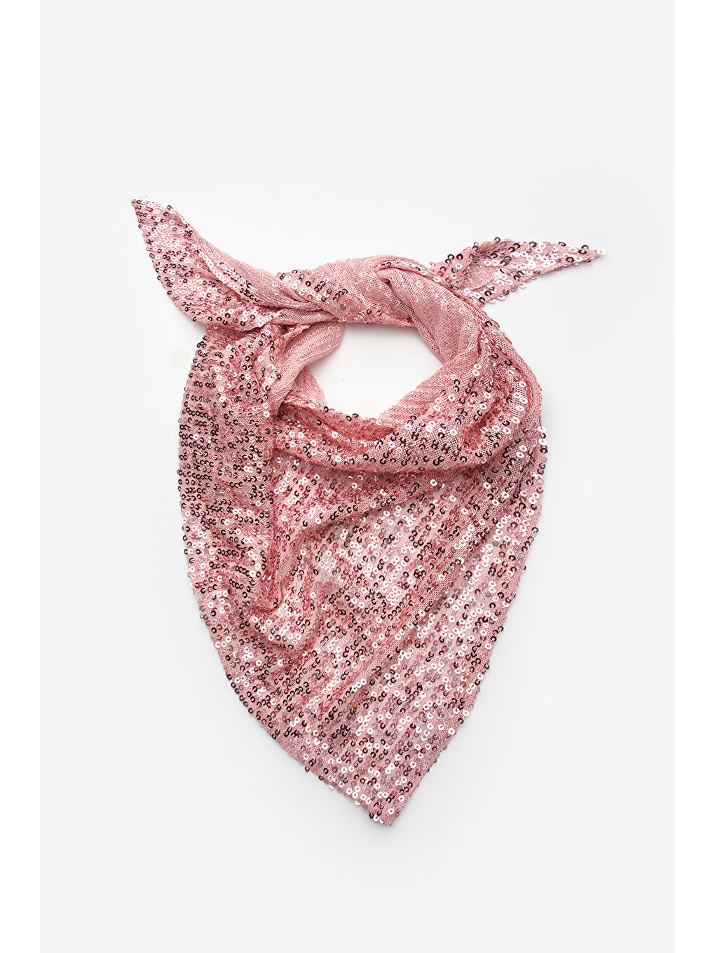 Pembe Pullu Kız Çocuk Üçgen Bandana-4