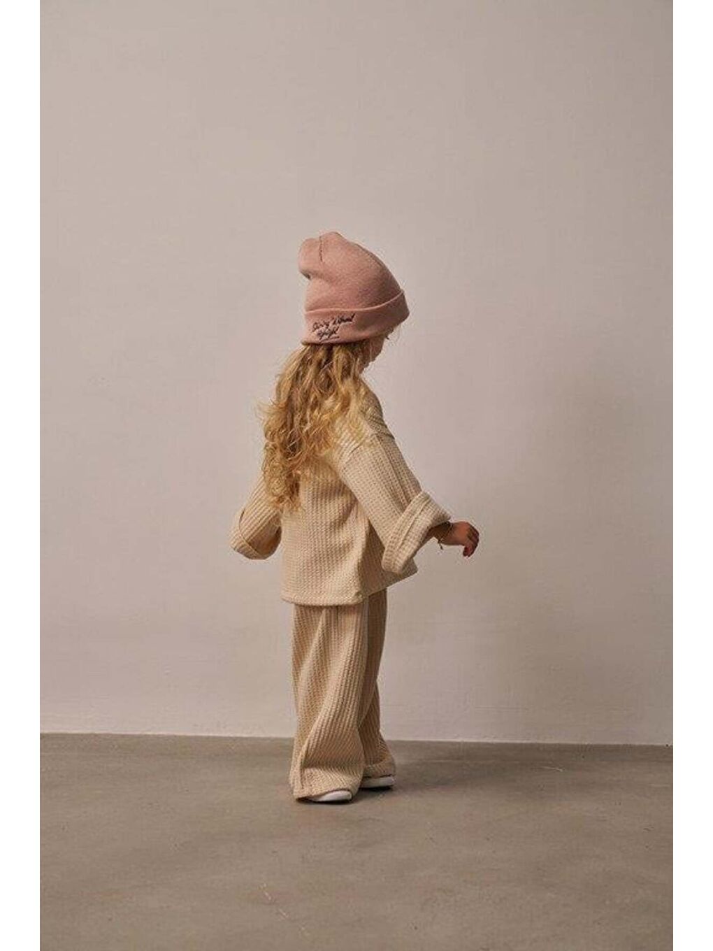 Bej Cookie Nakışlı Dökümlü Alt Üst Takım-8