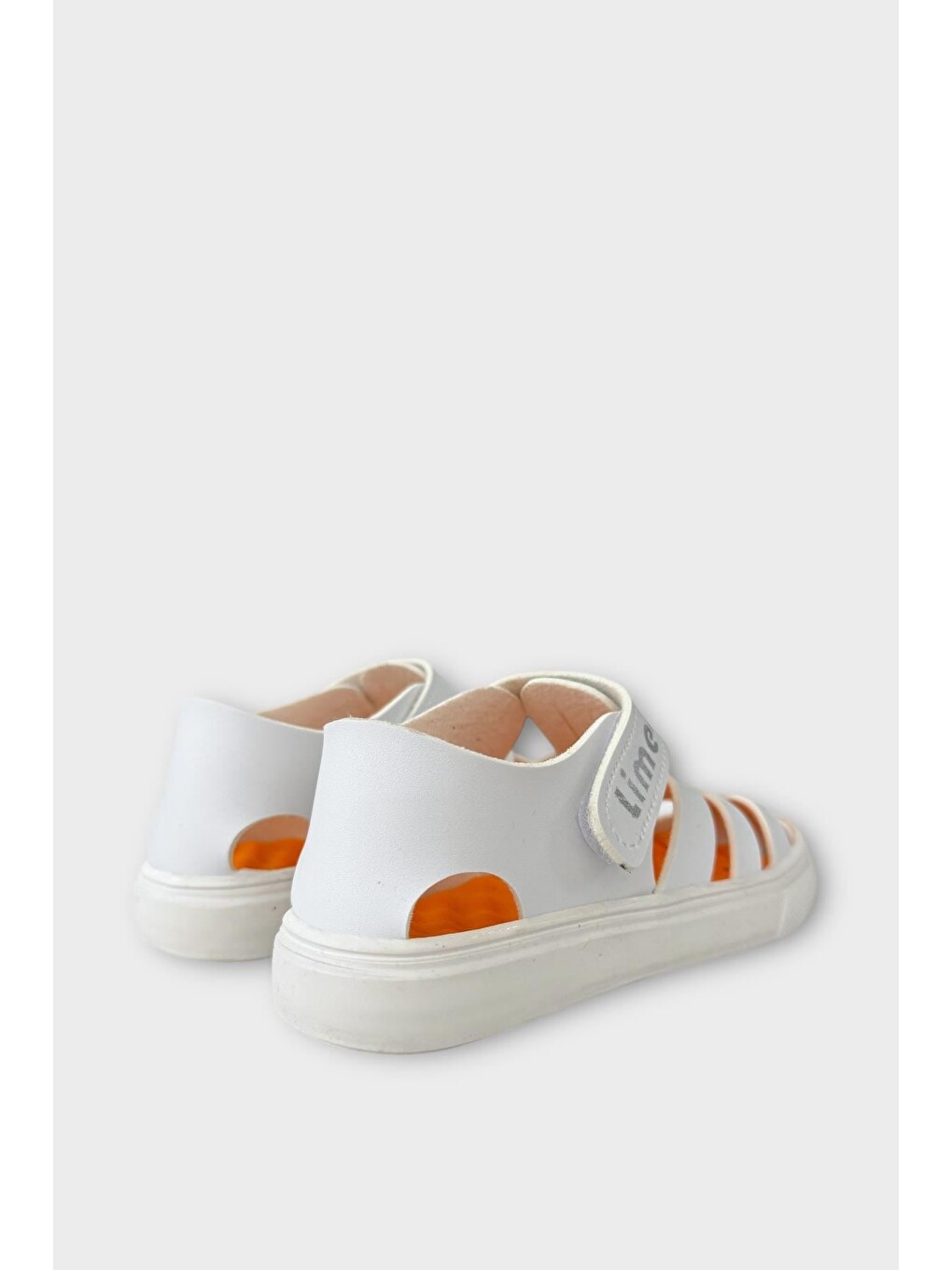 Unisex Cırtlı Esnek Kauçuk Tabanlı Ortopedik Çocuk Spor Sandalet Beyaz-10