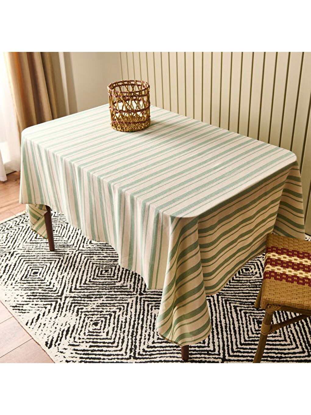Lila Soft Alno Masa Örtüsü - Ekru / Yeşil - 140x200 cm-7