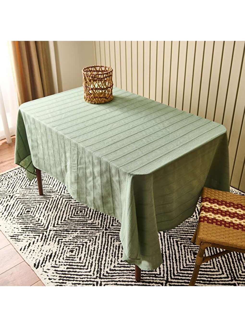 Soft Granny Masa Örtüsü - Yeşil - 140x200 cm-4